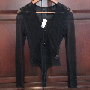 Sheer lace bodysuit